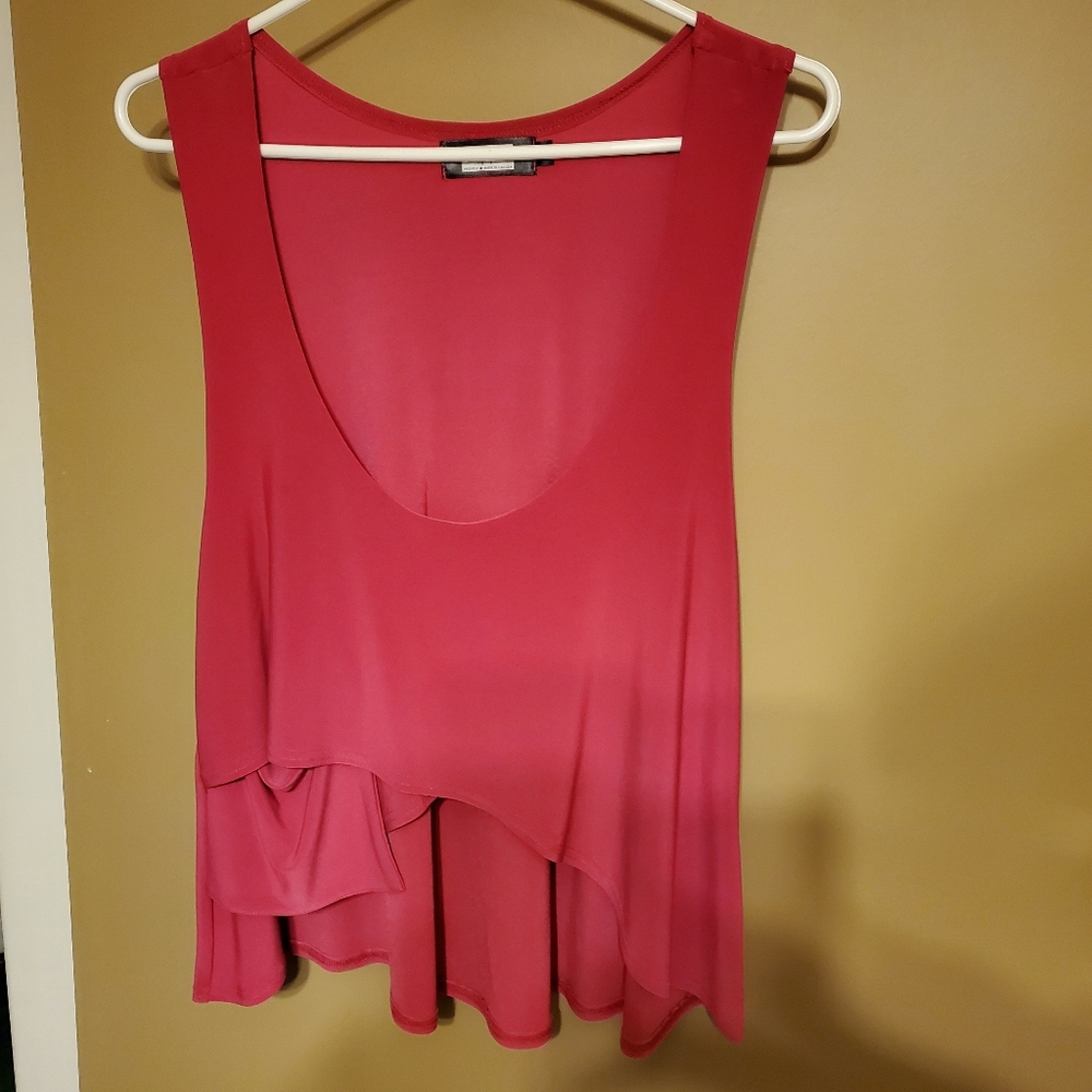 Sympli fuschia asymmetrical hidden pocket vest